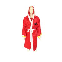 Customized boxing robes Designed Sanda combat suits Supply martial arts robes Appearance jersey cloaks Punch center Spinning satin Costume price  SKF008 side view